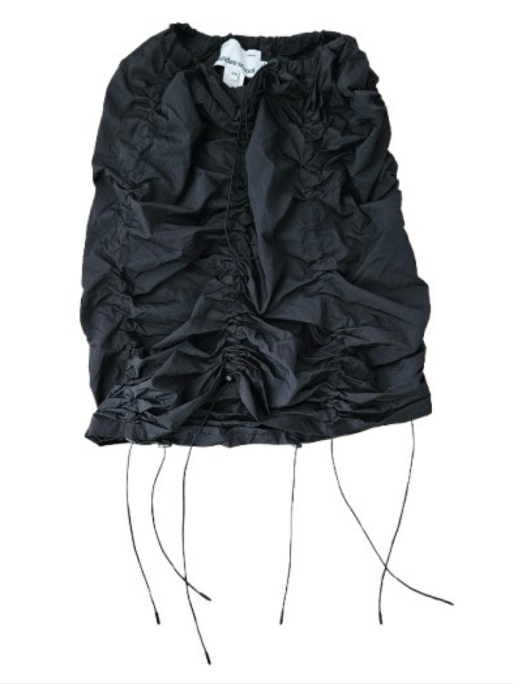 Sundae School Black Ruched Drawstring Skirt S/M Avant Garde Techwear NWT